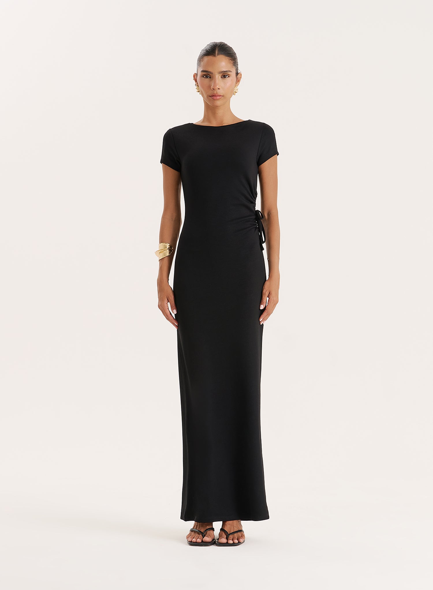 Black Jersey Cut Out Maxi Dress